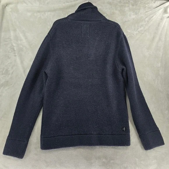 Relwen Old Salt Shawl Sweater Men XL Navy Blue Ribbed Wool Blend NEW